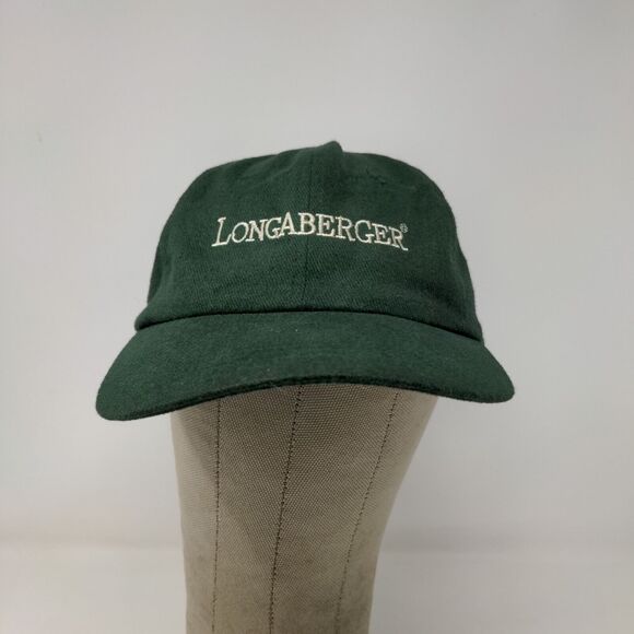 Longaberger Men's Slideback Hat Cap Green Embroidered Logo Spell Out - Picture 2 of 10